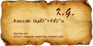 Kaszab Gyárfás névjegykártya