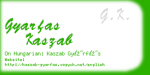 gyarfas kaszab business card
